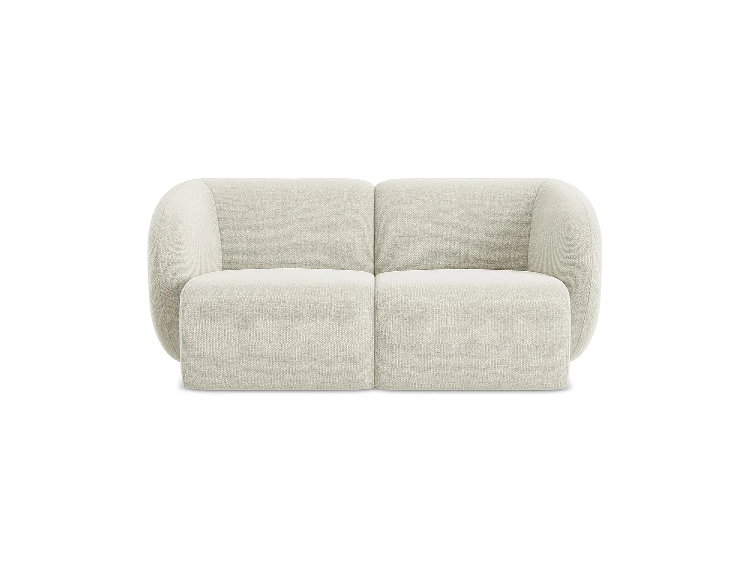 Modułowa sofa 2-osobowa - z tkaniny bouclé - piaskowy - CERVO