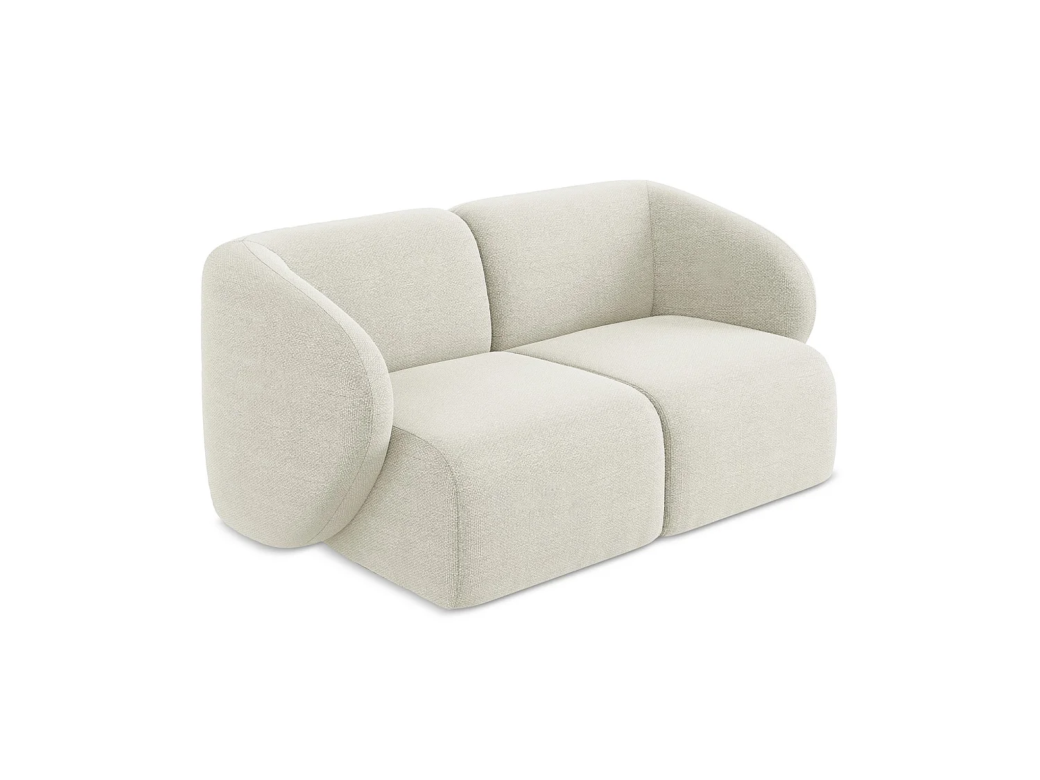 Modułowa sofa 2-osobowa - z tkaniny bouclé - piaskowy - CERVO