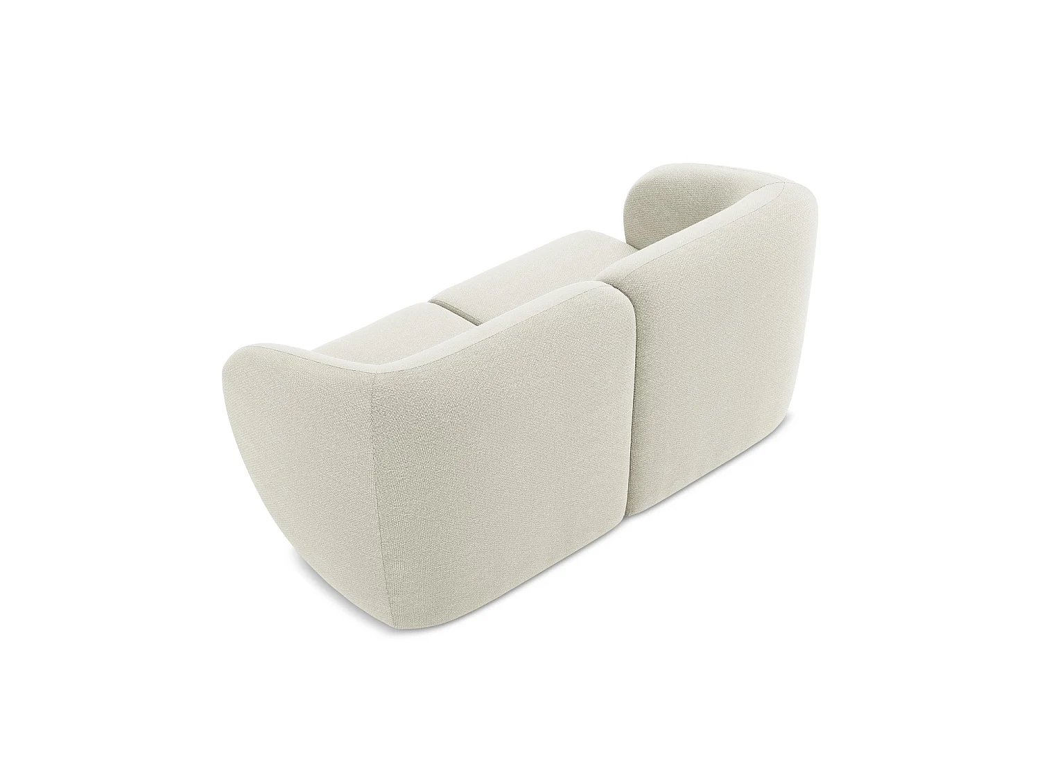 Modułowa sofa 2-osobowa - z tkaniny bouclé - piaskowy - CERVO