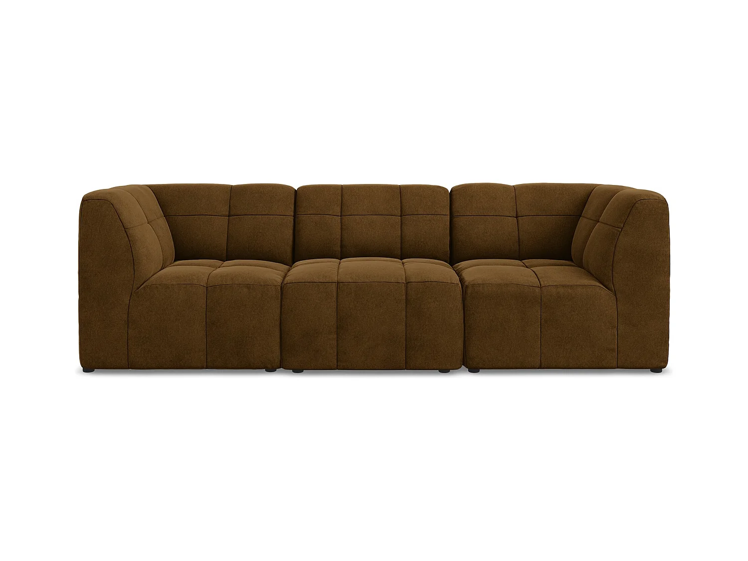 Modulares 3-Sitzer Sofa - - Samt - Senf - ALOHA