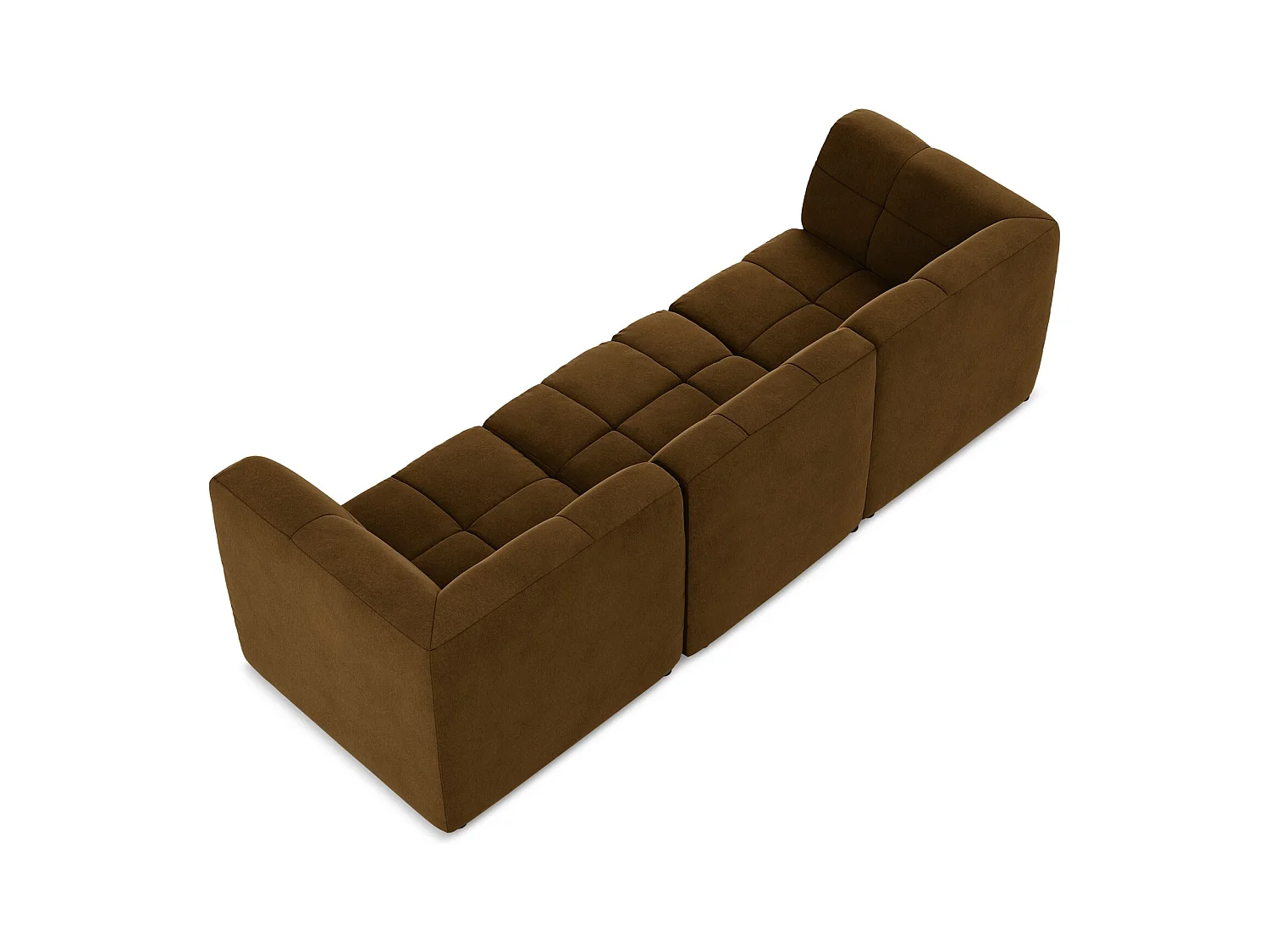 Modulares 3-Sitzer Sofa - - Samt - Senf - ALOHA