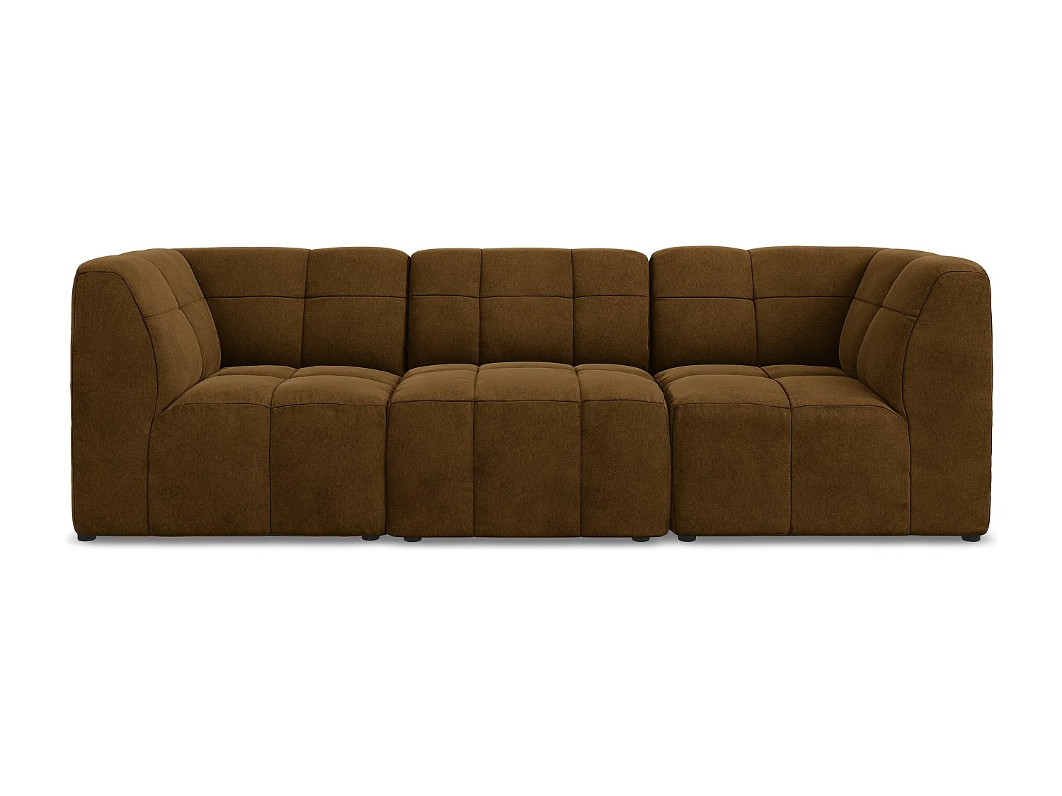 Canapé modulable 3 places en velours - moutarde - ALOHA