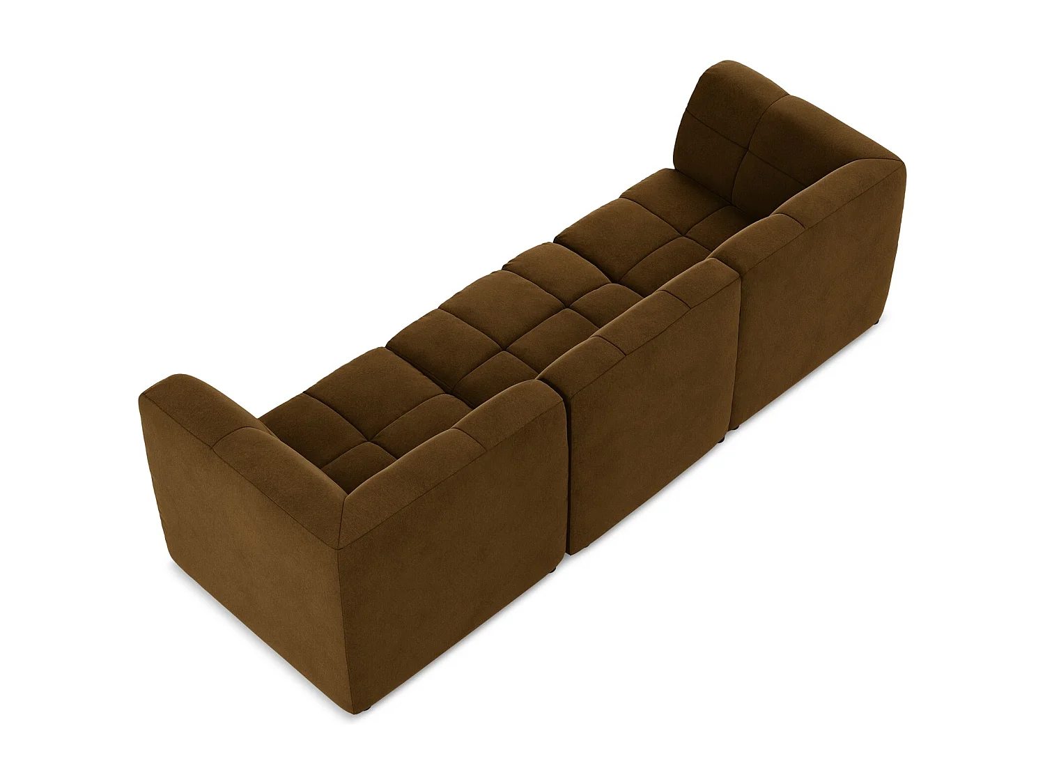 Canapé modulable 3 places en velours - moutarde - ALOHA