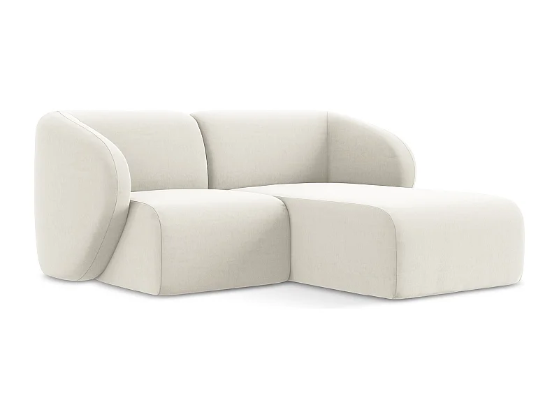 2,5-Sitzer Modulares Ecksofa - Ecke Rechts - Samt - Hell beige - LANI