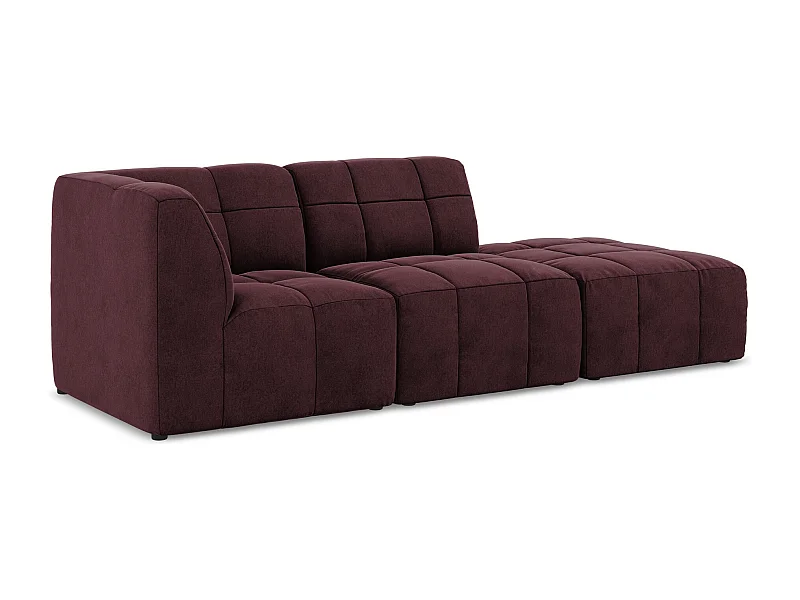3-Sitzer Modulares Ecksofa - Ecke Rechts - Samt - Burgund - ALOHA