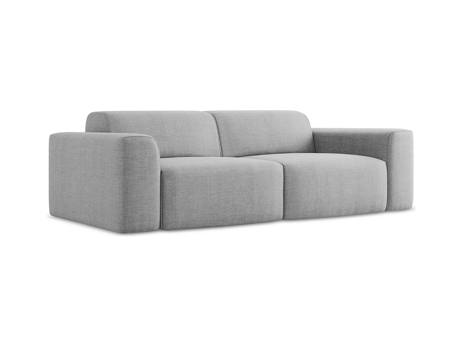 Canapé modulable 2 places en tissu texturé - gris clair - KELI