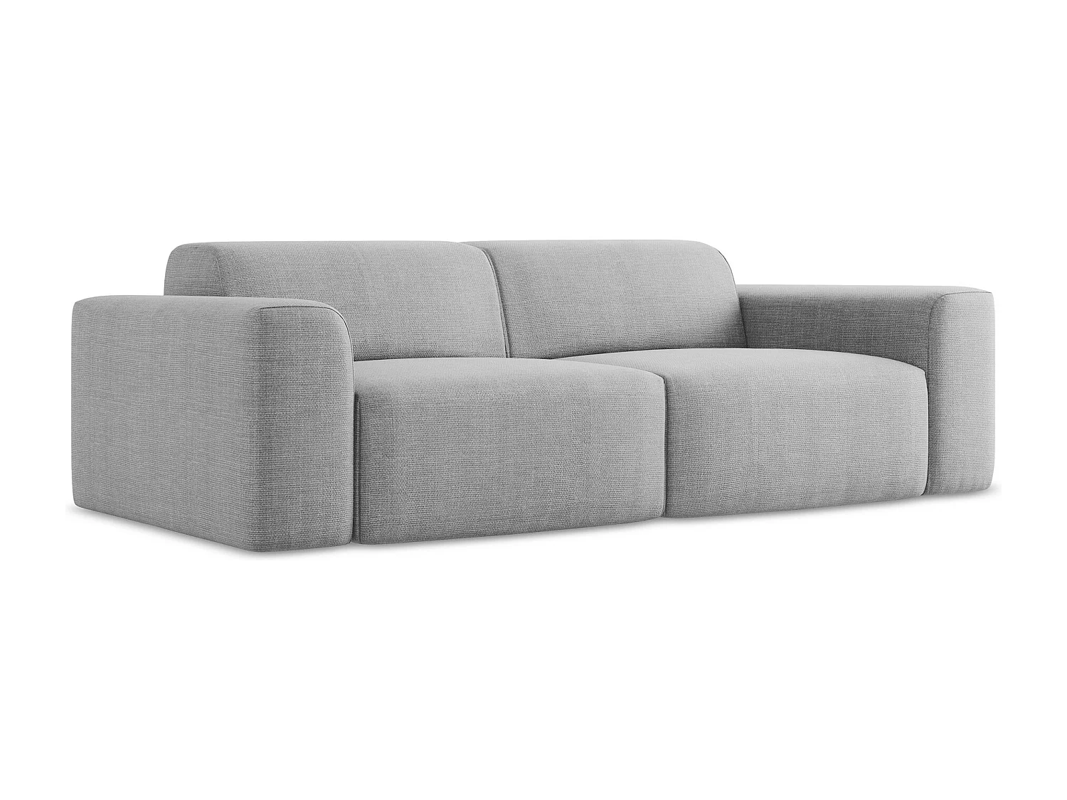 Canapé modulable 2 places en tissu texturé - gris clair - KELI