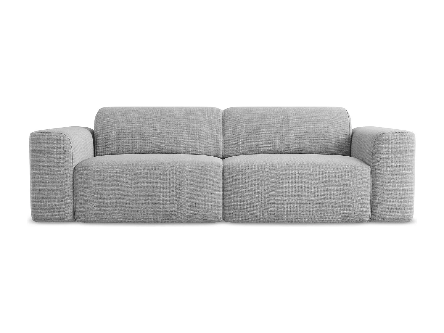 Canapé modulable 2 places en tissu texturé - gris clair - KELI