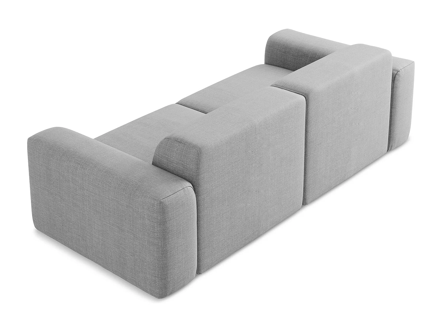 Canapé modulable 2 places en tissu texturé - gris clair - KELI