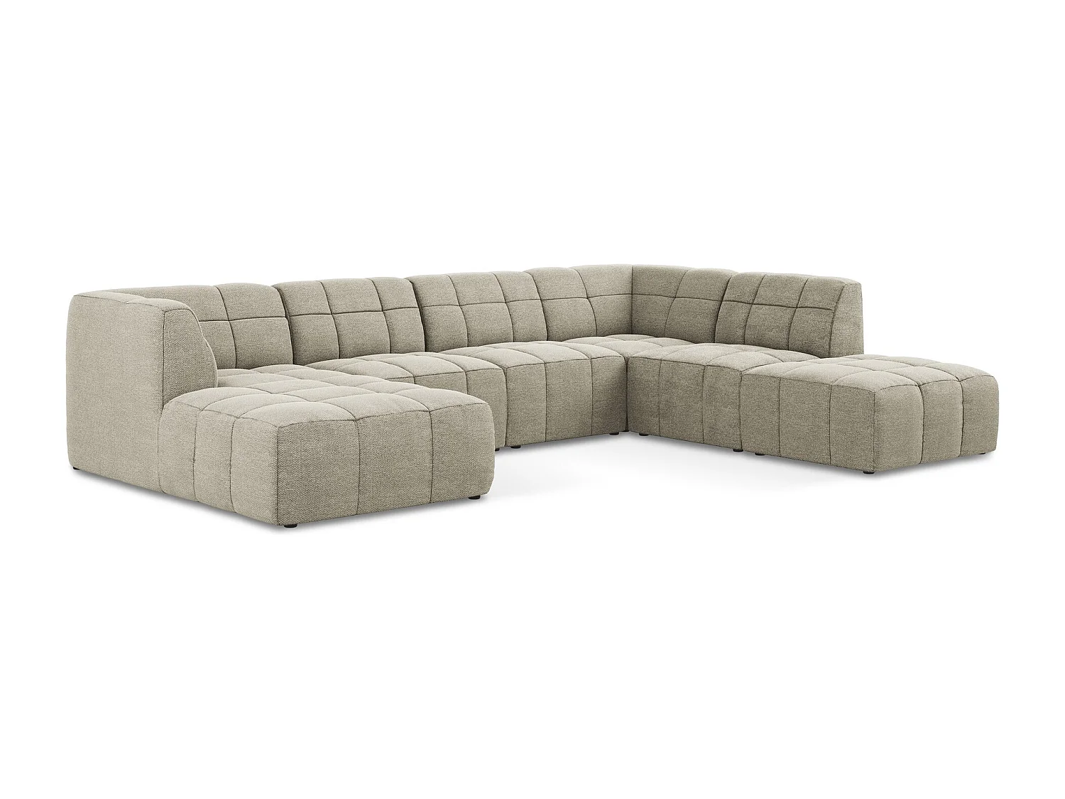 Sofa panoramiczna - z tkaniny bouclé - kreci - ALOHA