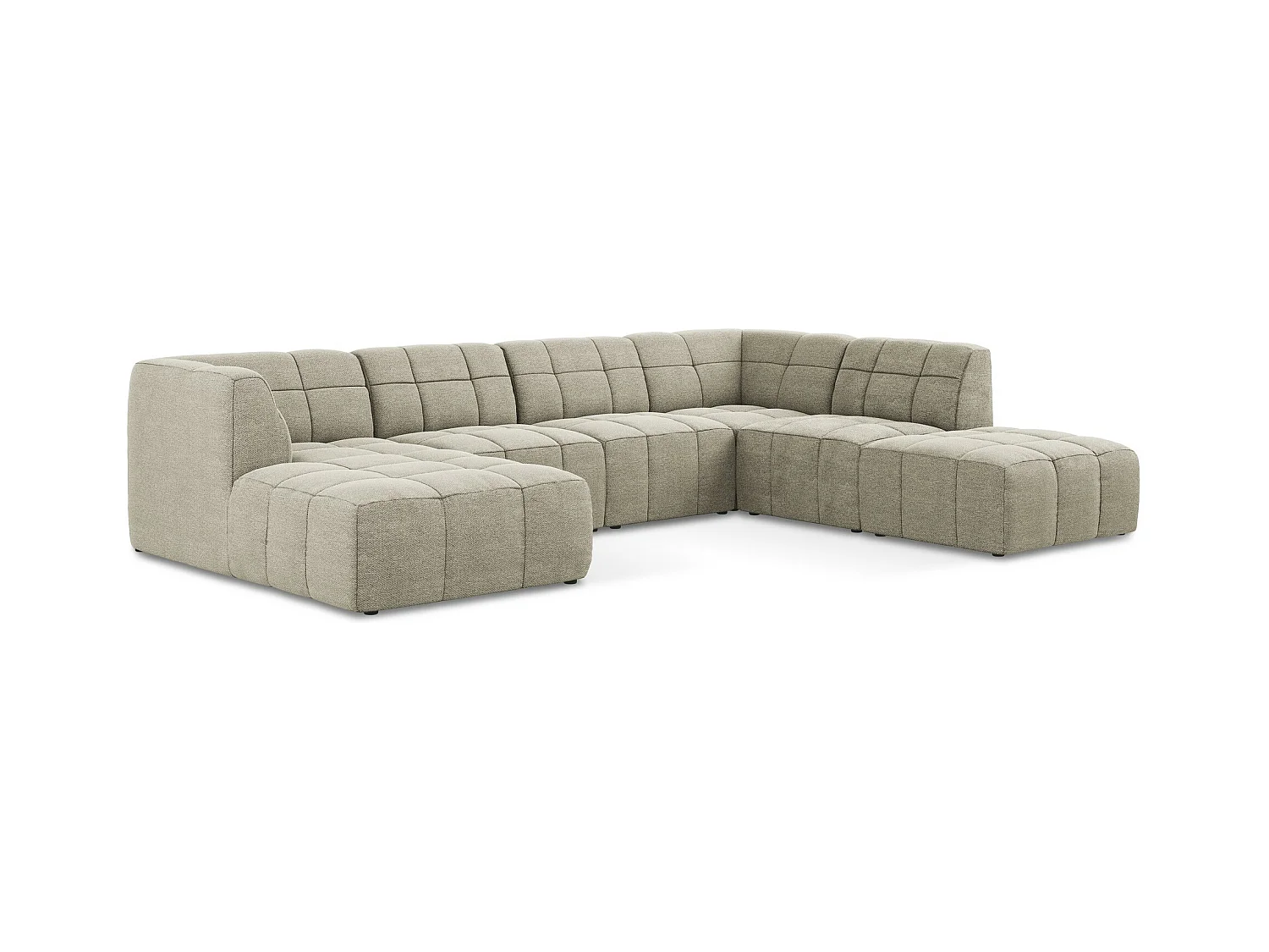 Große Wohnlandschaft - - Bouclé - Taupe - ALOHA