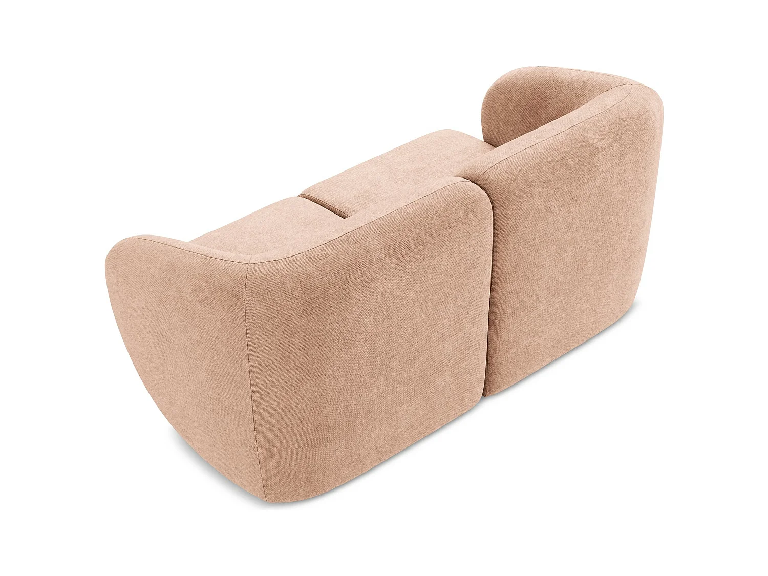 2-Sitzer Sofa - - Chenille - Pfirsich - LANI