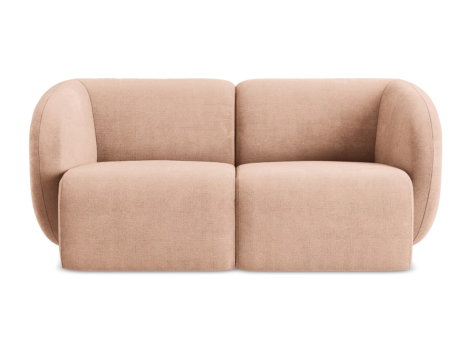 Canapé modulable 2 places en tissu chenille - pêche - LANI