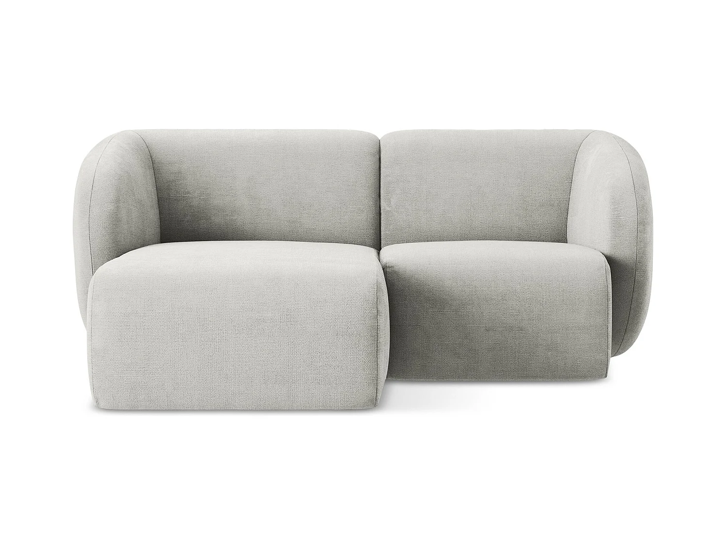 Canapé d'angle 2,5 places modulaire gauche en tissu chenille - gris clair - LANI