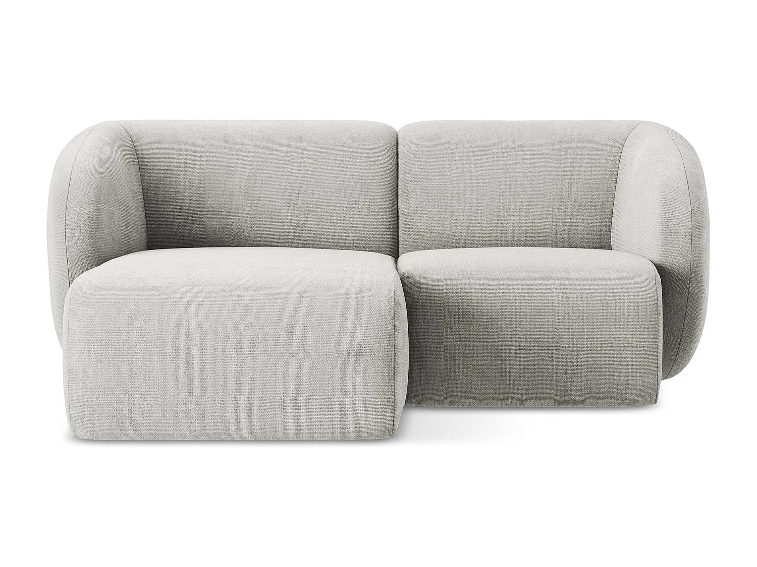 Modulaire hoekbank links van lichtgrijs chenille stof - LANI