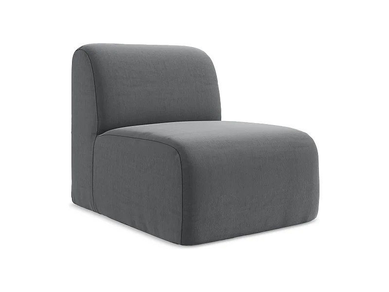 Modular - Mittelsofa - Samt - Stahl - LANI