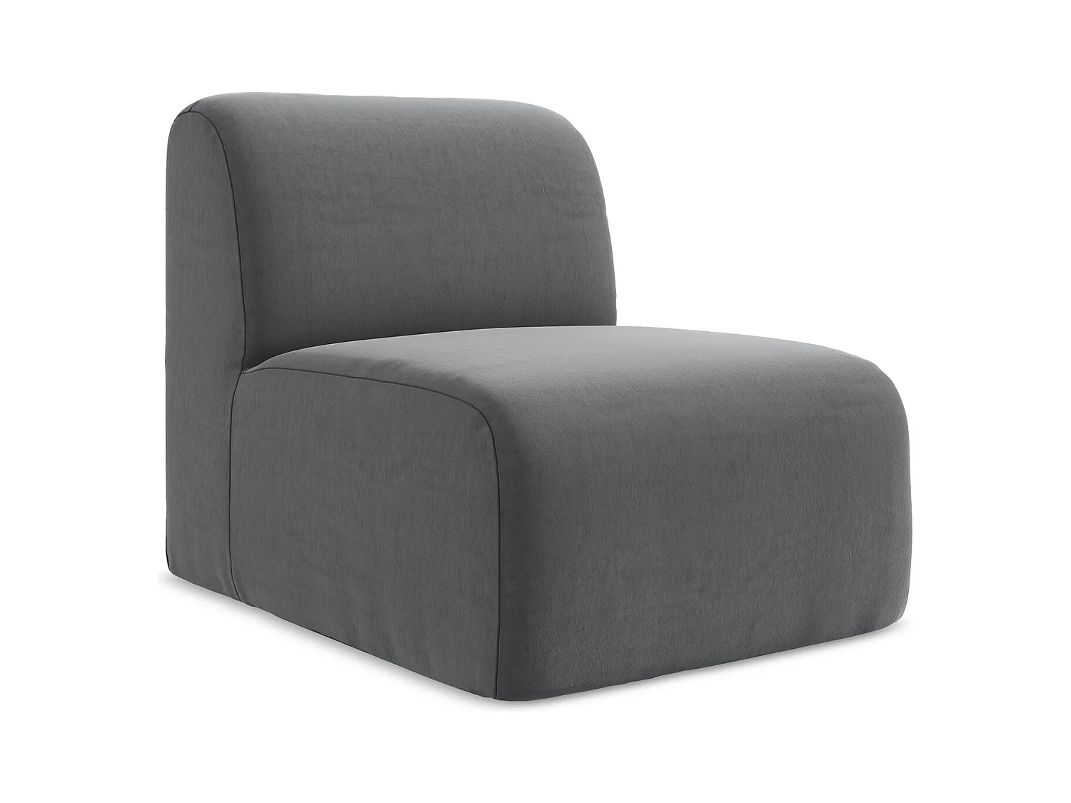 Modular - Mittelsofa - Samt - Stahl - LANI