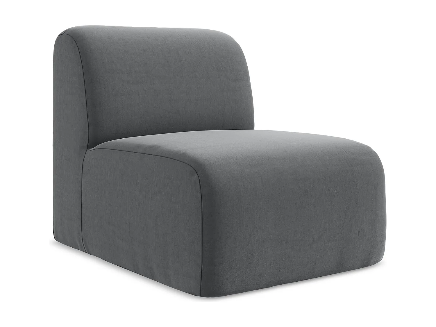 Fauteuil pour canapé modulable en velours - acier - LANI
