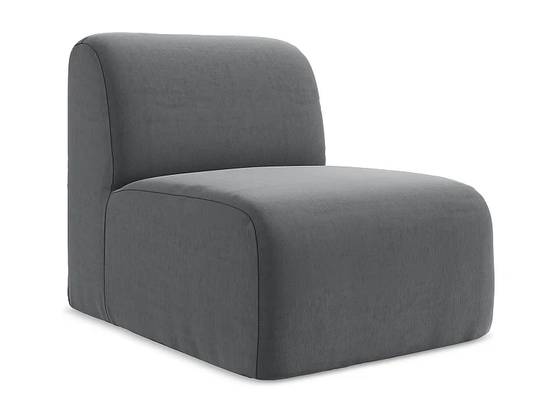 Fauteuil pour canapé modulable en velours - acier - LANI