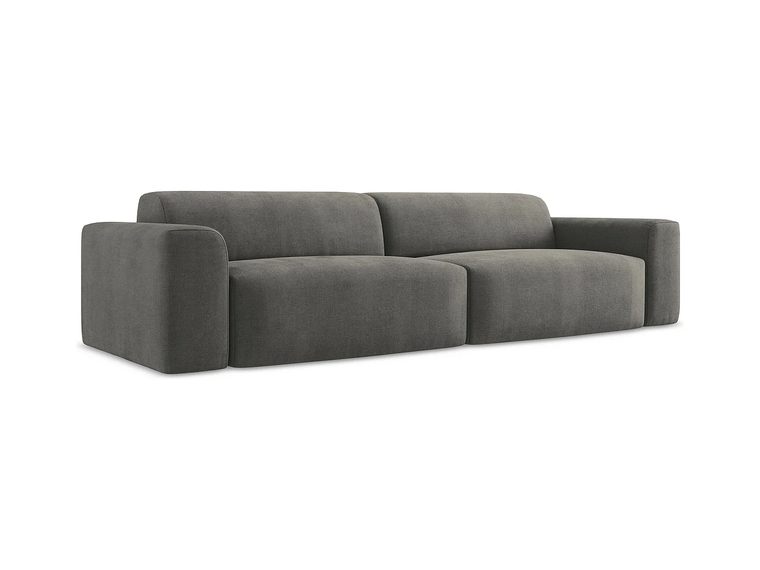 Canapé modulable 4 places en tissu texturé - gris foncé - KELI