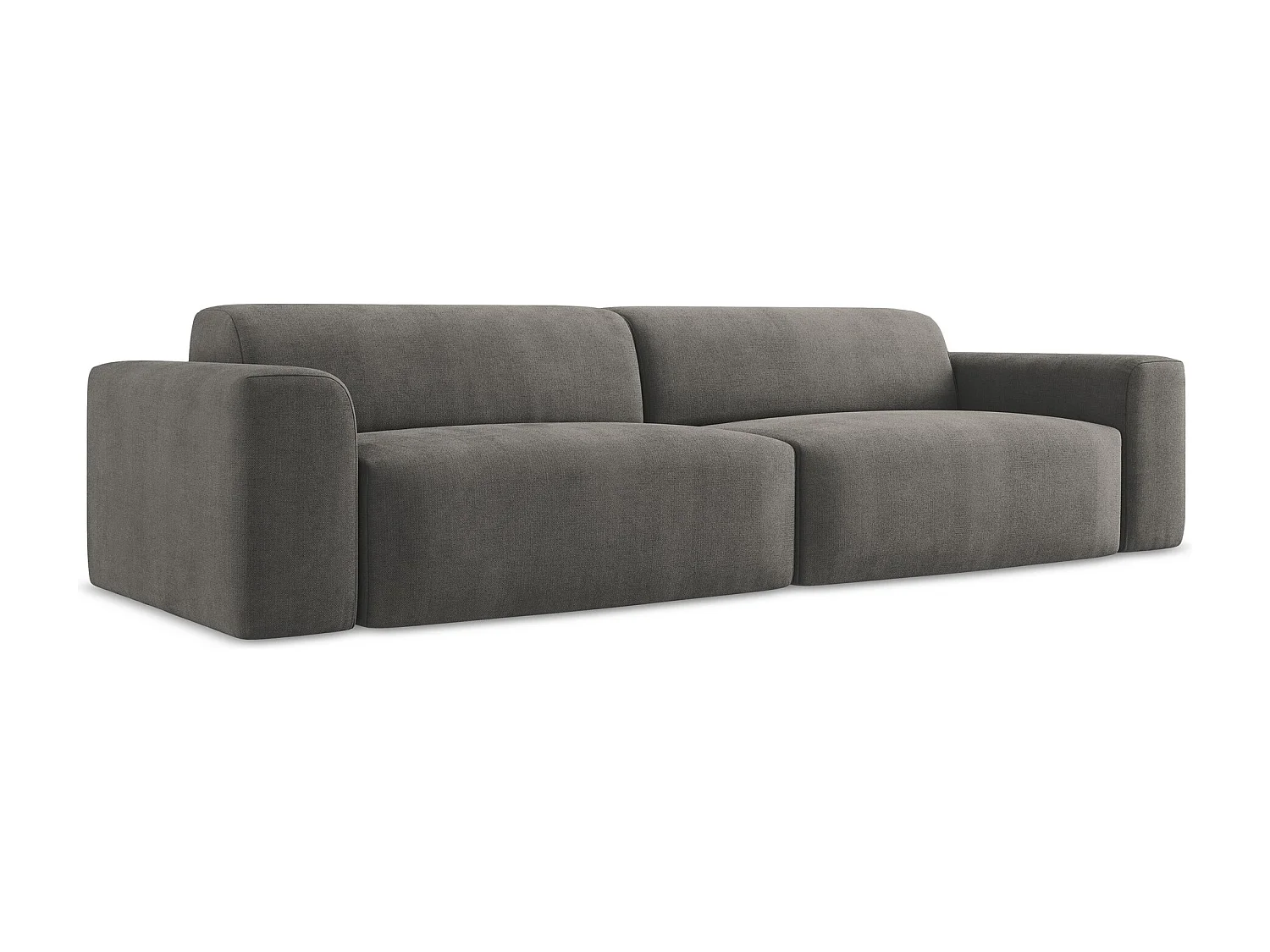 Canapé modulable 4 places en tissu texturé - gris foncé - KELI