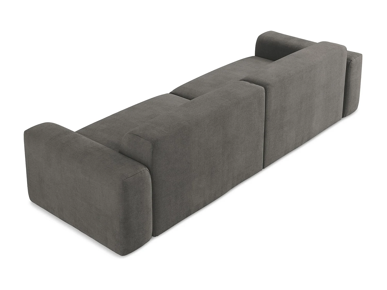 Canapé modulable 4 places en tissu texturé - gris foncé - KELI