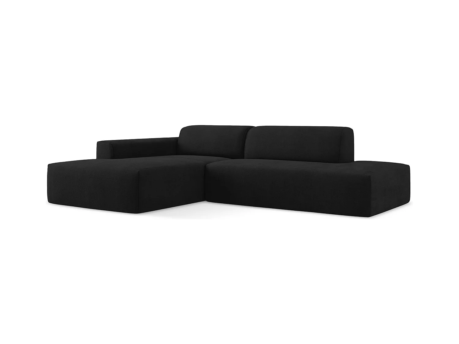3-Sitzer Modulares Ecksofa - Ecke Rechts - Strukturstoff - Schwarz - KELI
