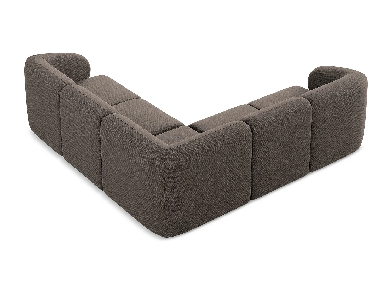 Modułowy narożnik - z tkaniny bouclé - czekoladowy - LANI