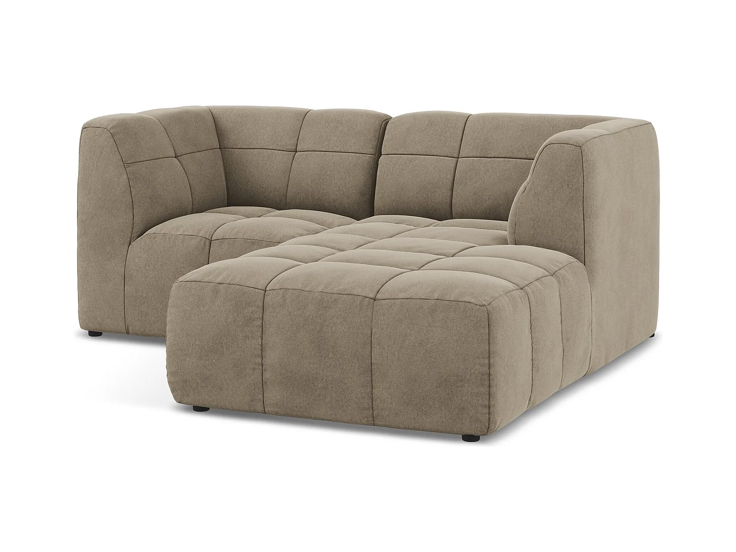 Narożnik prawostronny - z tkaniny welwetowej - beżowy - ALOHA