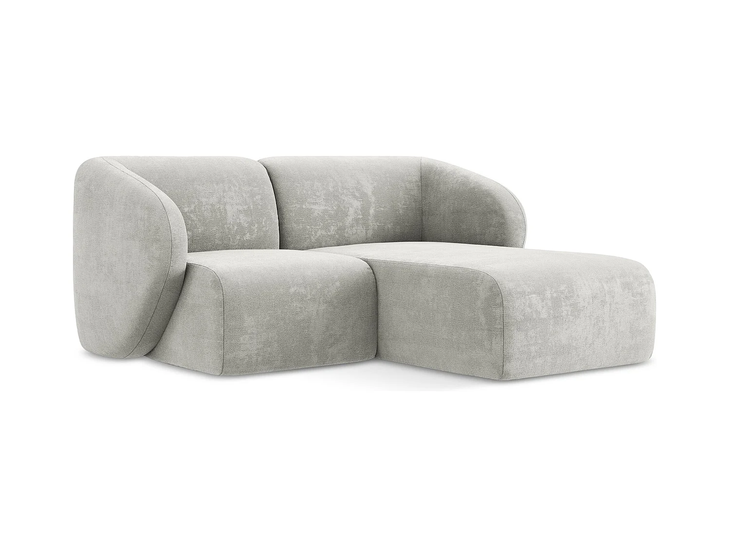 Sofá modular 2,5 plazas derecho de tela chenilla gris claro - LANI