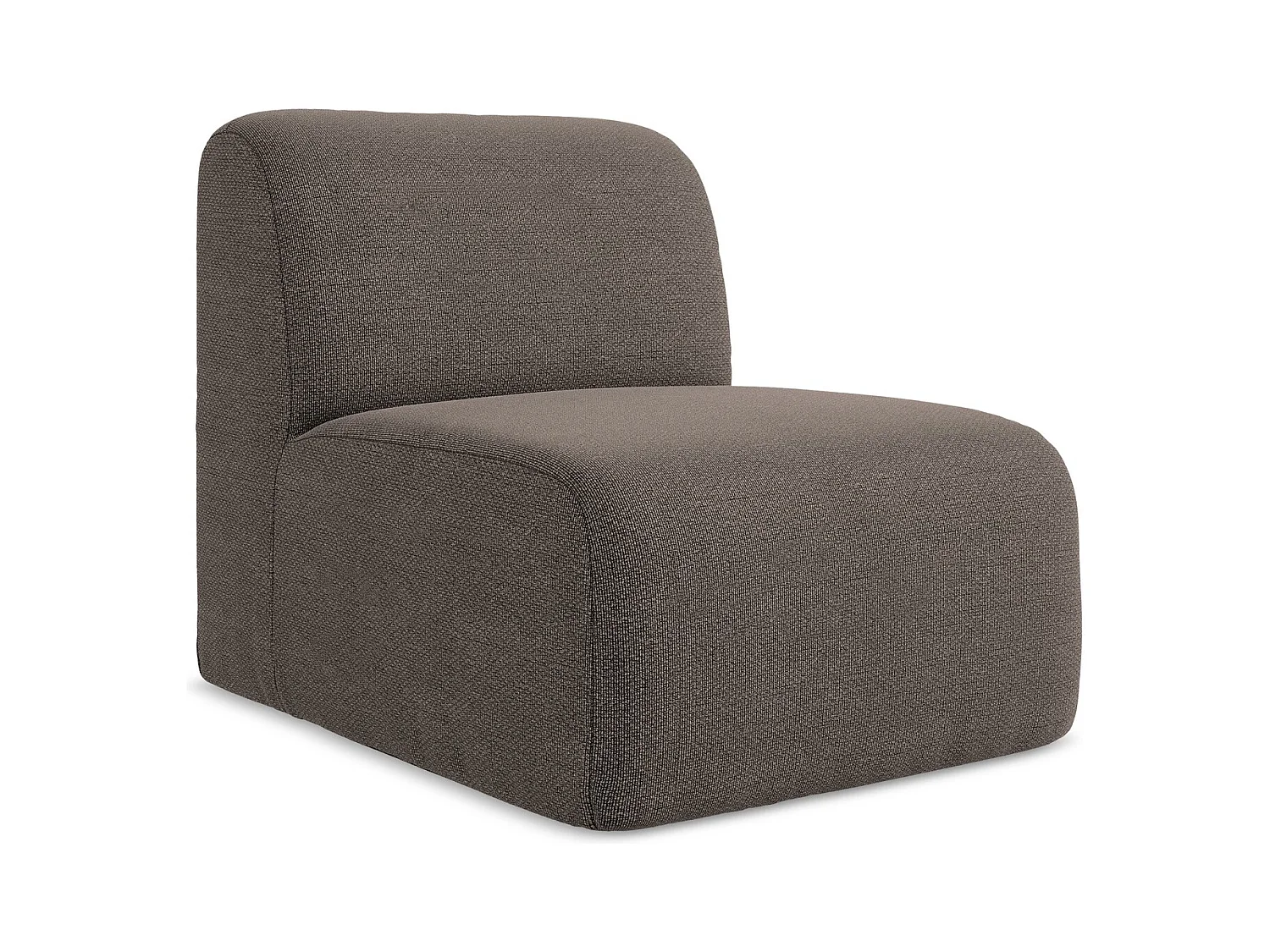 Fauteuil pour canapé modulable en tissu bouclette - choolat - LANI