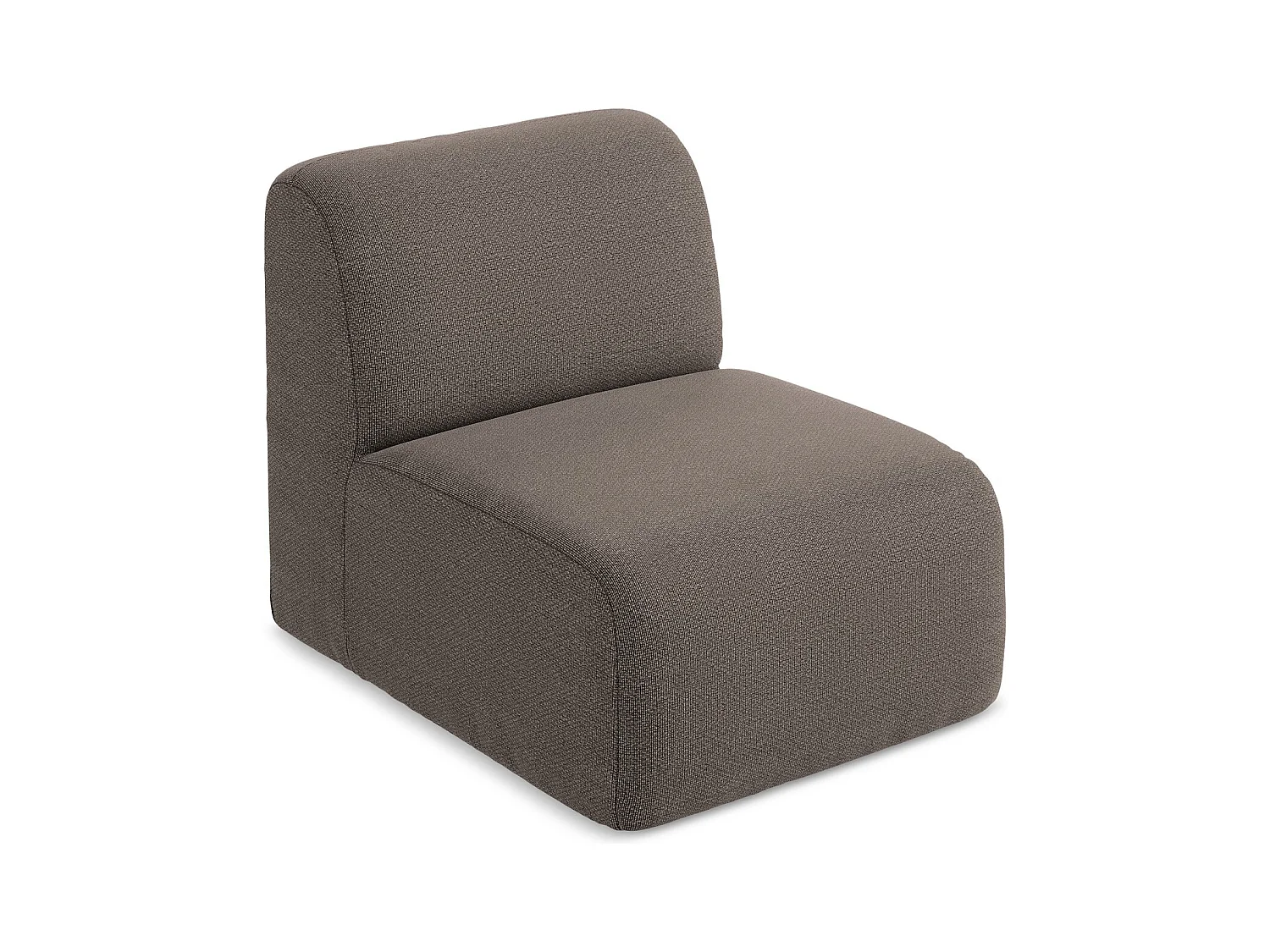 Fauteuil pour canapé modulable en tissu bouclette - choolat - LANI