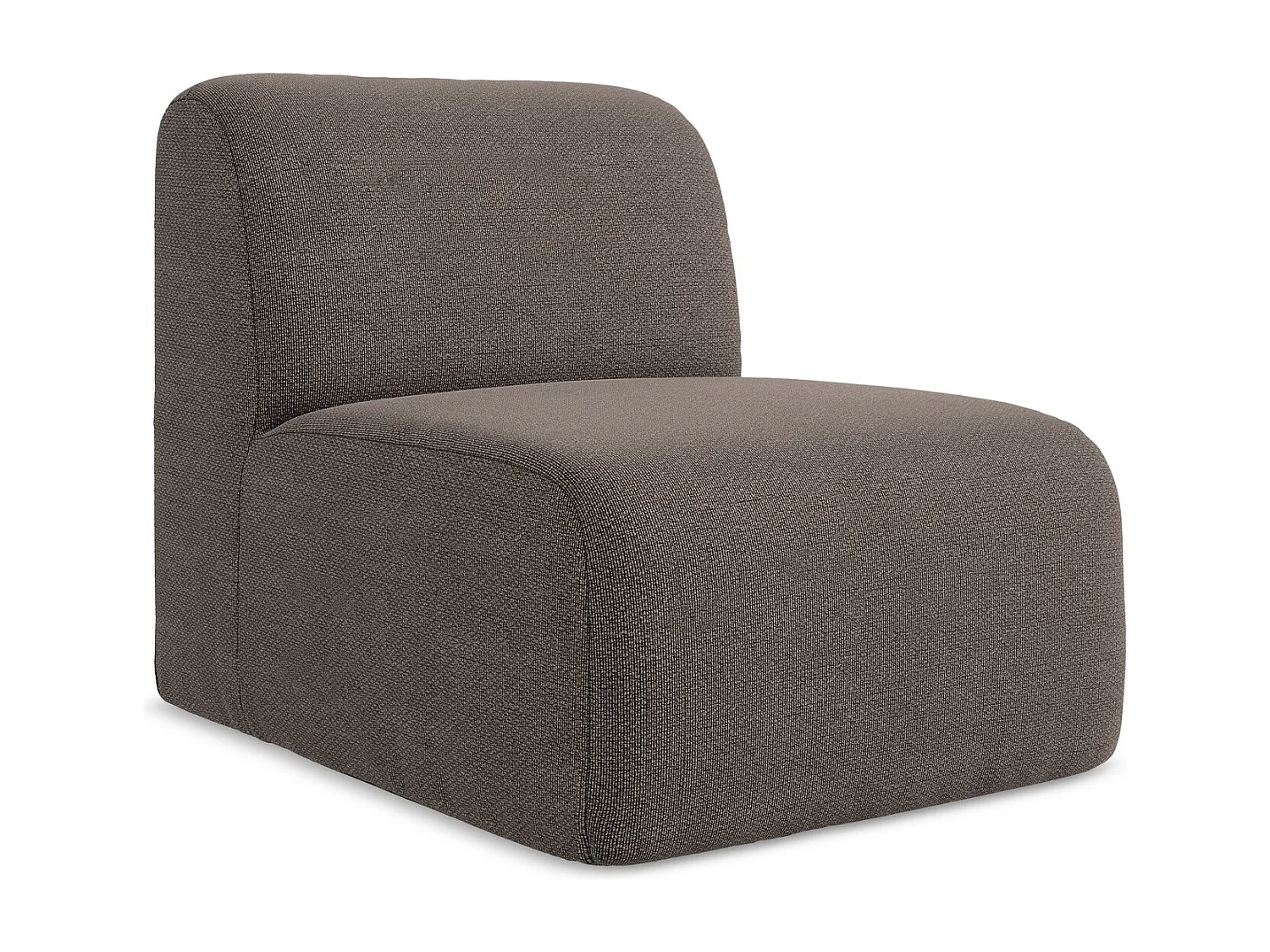 Fauteuil pour canapé modulable en tissu bouclette - choolat - LANI