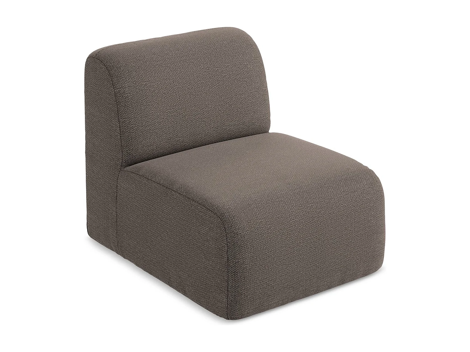 Fauteuil pour canapé modulable en tissu bouclette - choolat - LANI