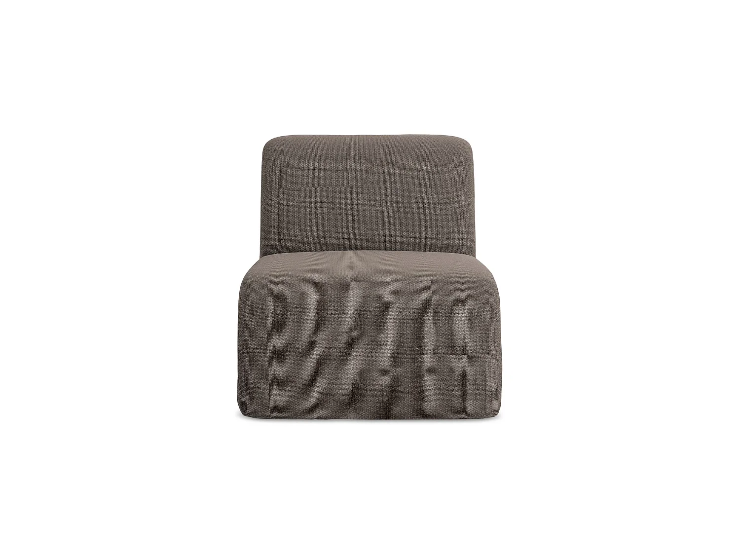 Bankmodule midden van chocolade bouclé - CERVO