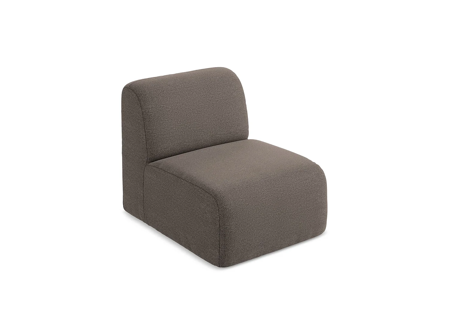 Bankmodule midden van chocolade bouclé - CERVO