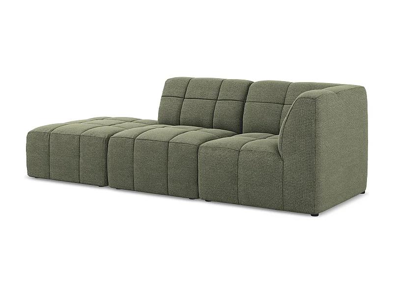 Modulaire hoekbank links van olijfgroen bouclé - ALOHA