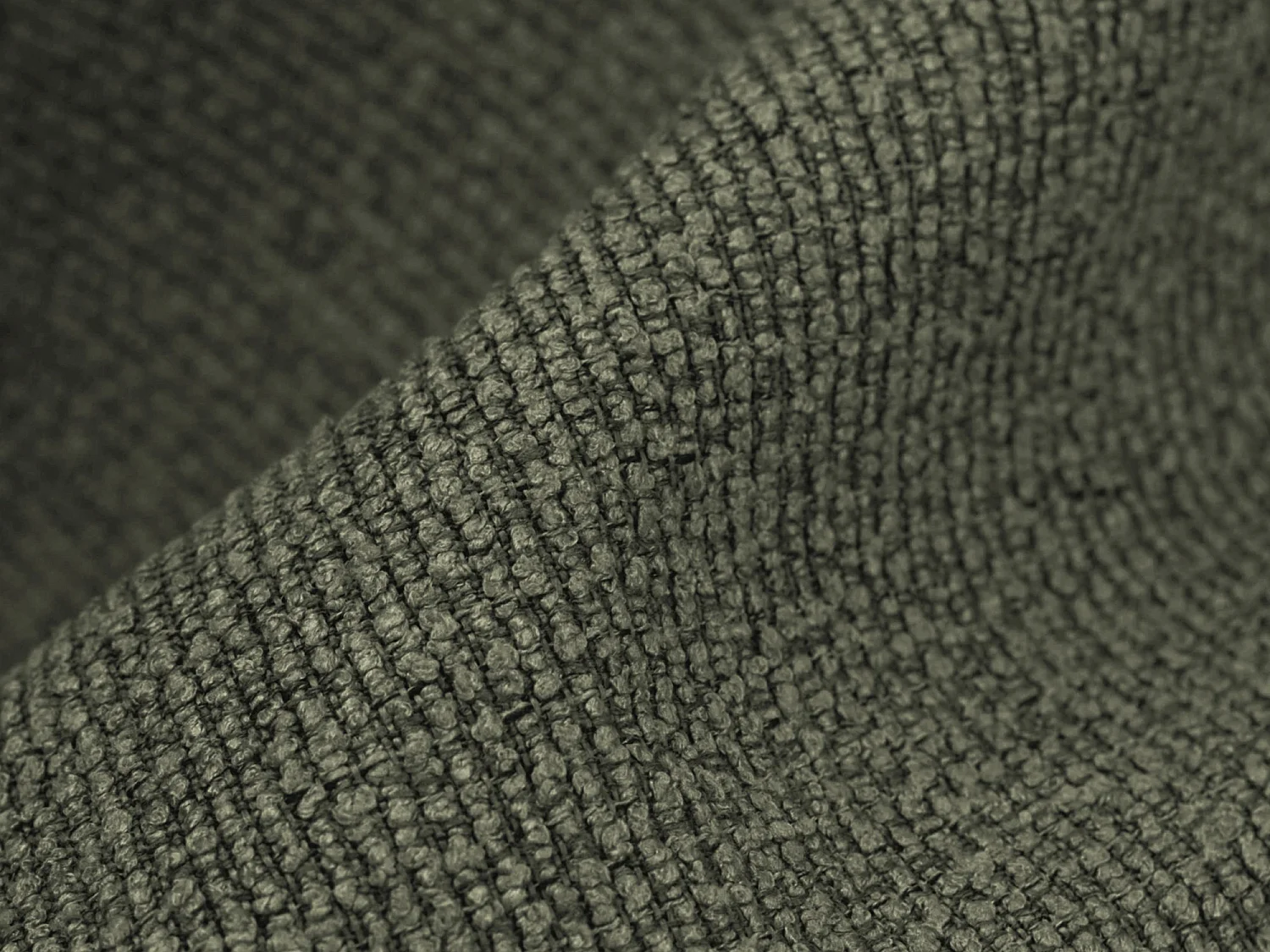 Canapé d'angle 3 places modulaire gauche en tissu bouclette - olive - ALOHA