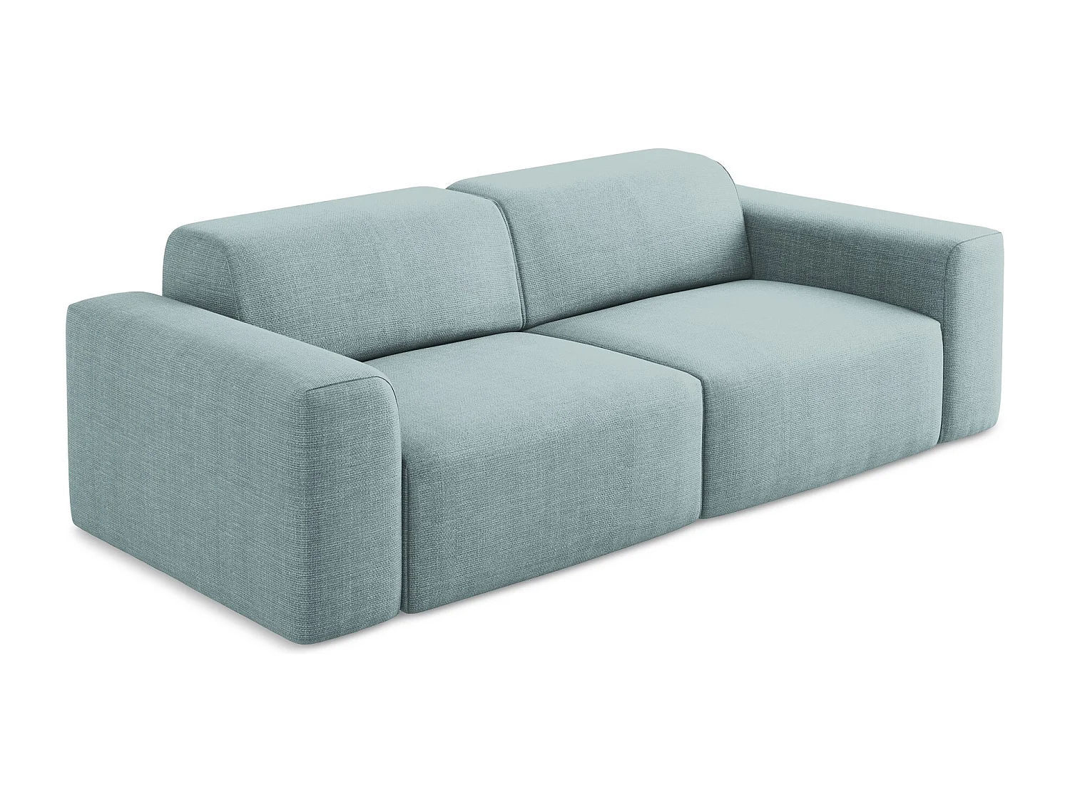 Canapé modulable 3 places en tissu texturé - jeans - KELI