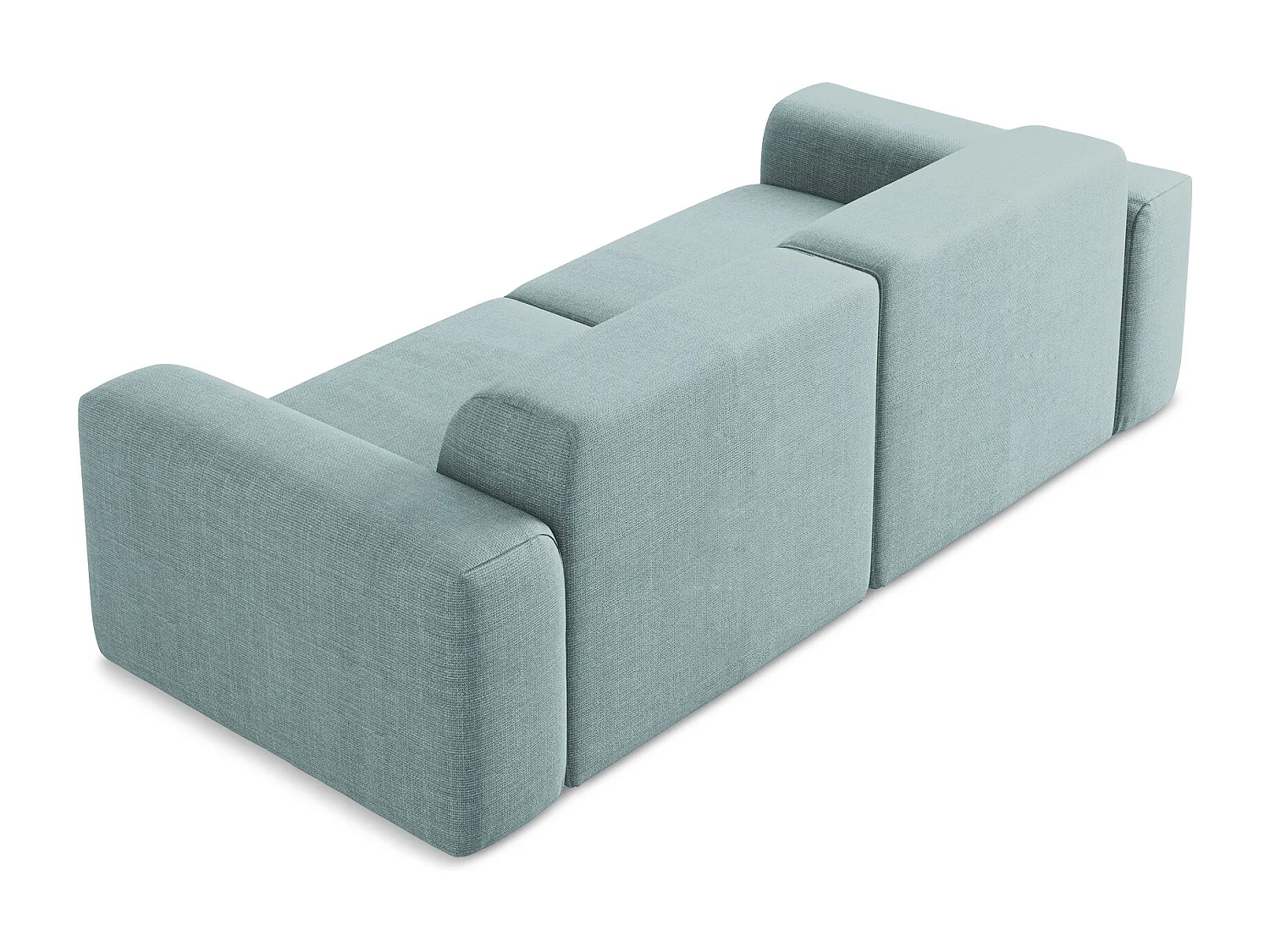 Canapé modulable 3 places en tissu texturé - jeans - KELI