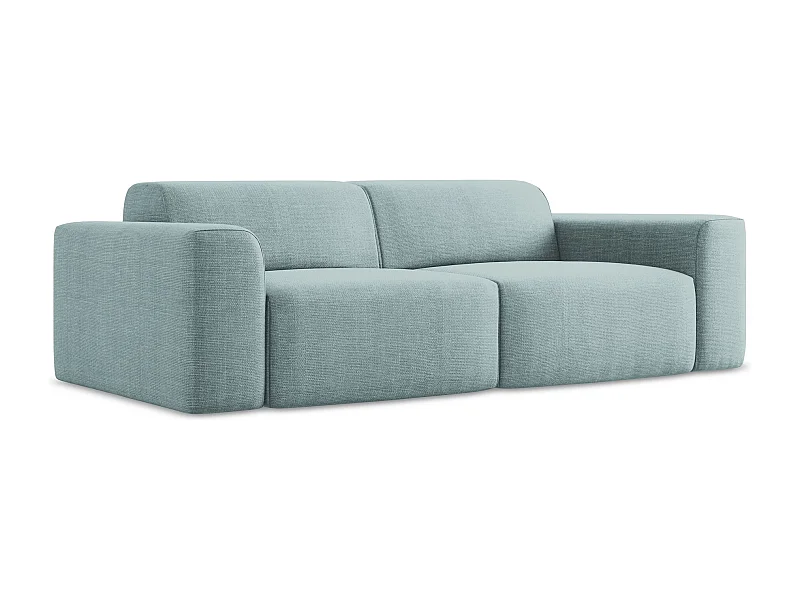 Canapé modulable 3 places en tissu texturé - jeans - KELI