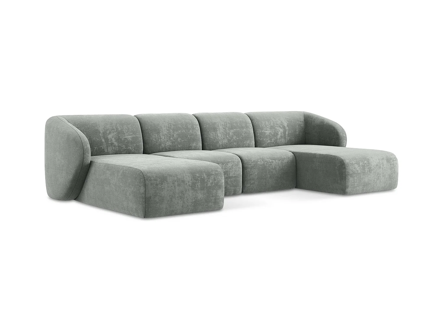 Große Wohnlandschaft - - Chenille - Grau - LANI
