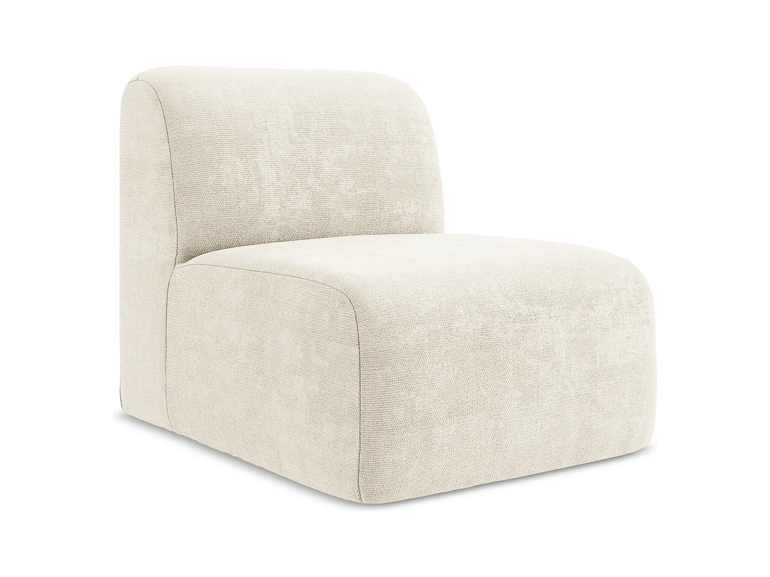 Fauteuil pour canapé modulable en tissu chenille - beige clair - LANI