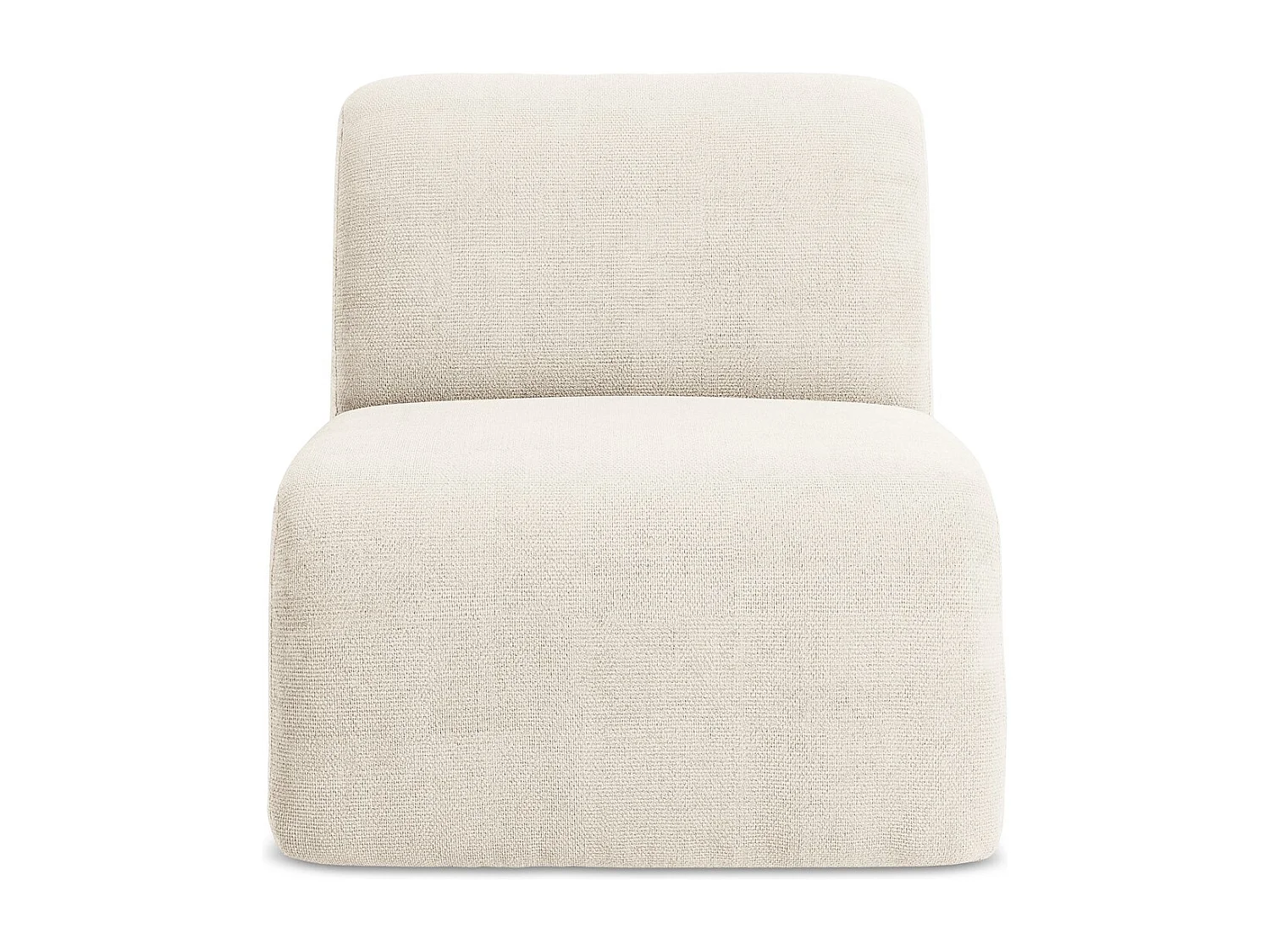 Fauteuil pour canapé modulable en tissu chenille - beige clair - LANI
