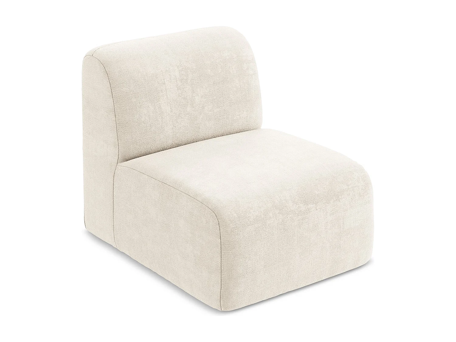 Fauteuil pour canapé modulable en tissu chenille - beige clair - LANI