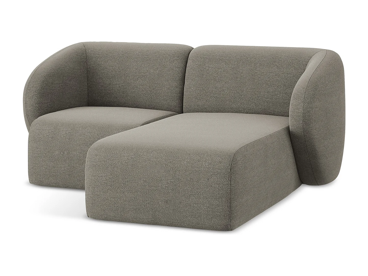 2,5-Sitzer Modulares Ecksofa - Ecke Rechts - Bouclé - Grau - LANI