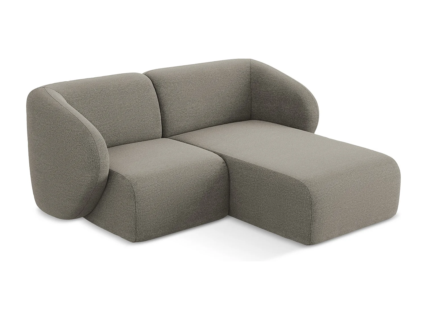 2,5-Sitzer Modulares Ecksofa - Ecke Rechts - Bouclé - Grau - LANI
