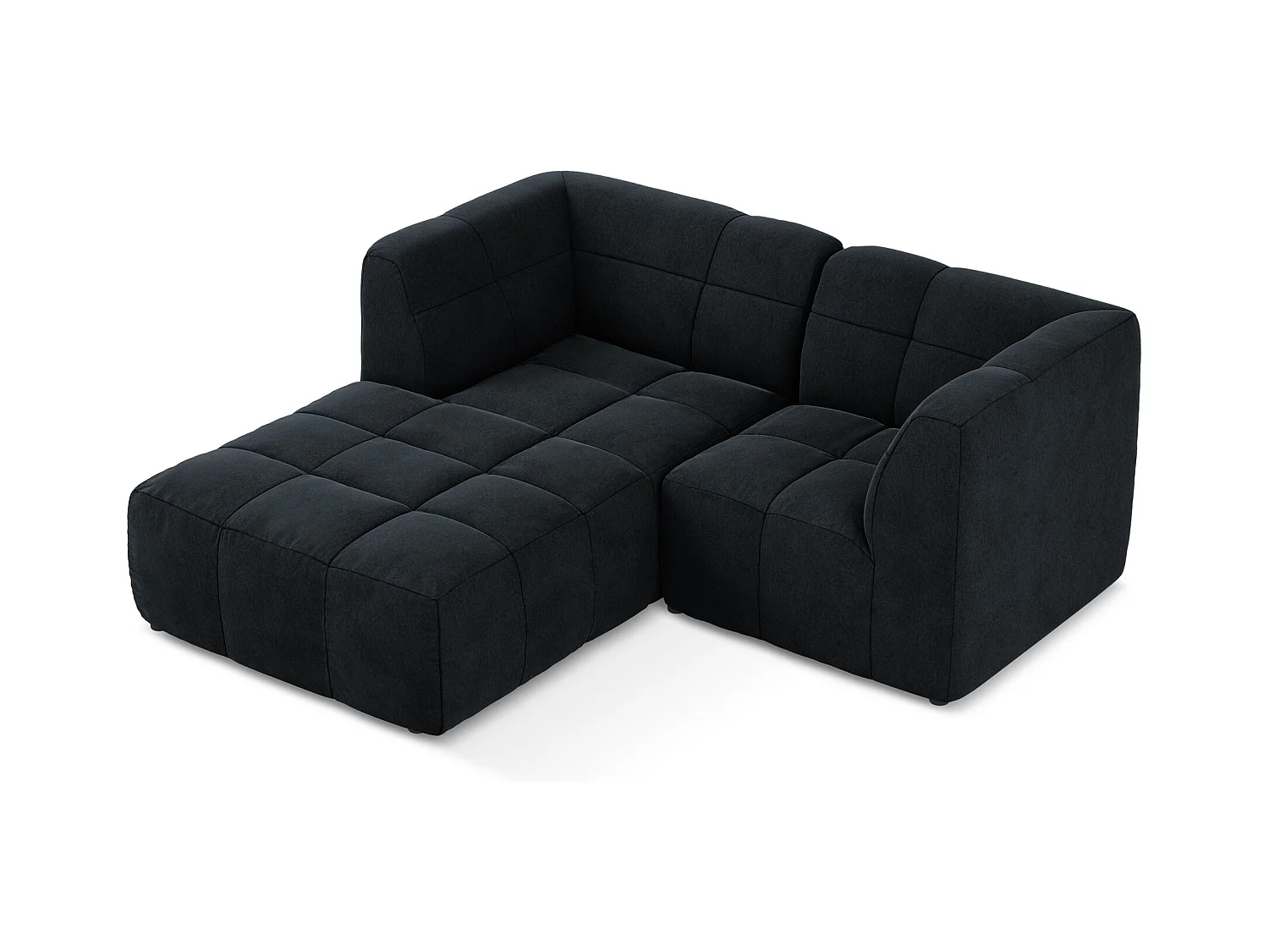 2,5-Sitzer Modulares Ecksofa - Ecke Links - Samt - Königsblau - ALOHA