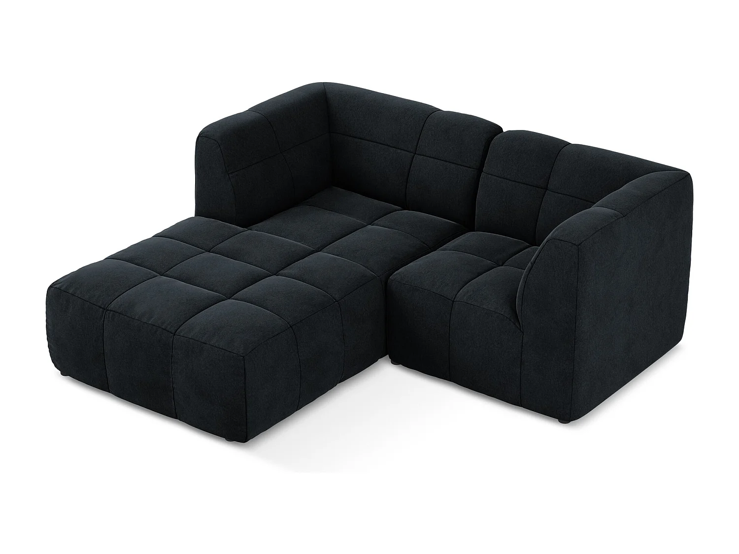 Modulaire hoekbank links van koningsblauw velours - ALOHA