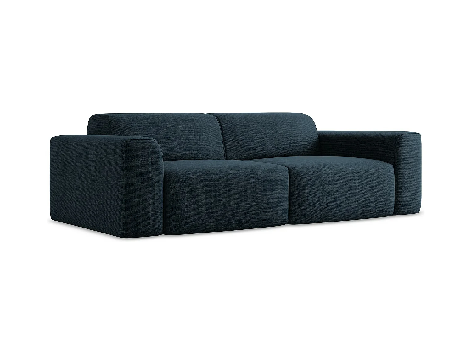 Canapé modulable 2 places en tissu texturé - bleu royal - KELI